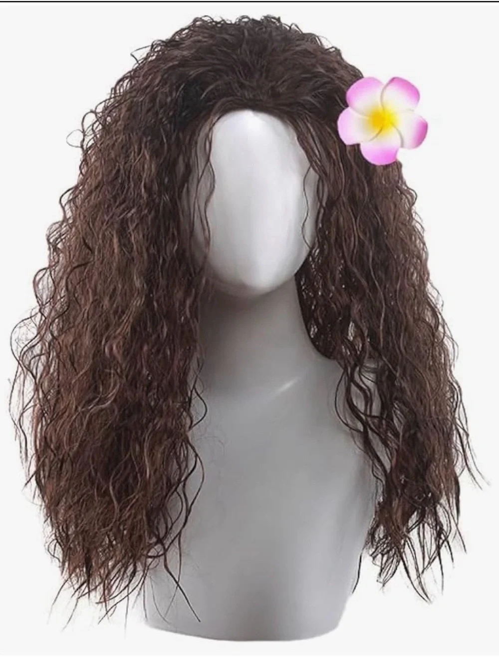 Moana Girls Costume Includes Wig and Heart of Te Fiti Necklace- 5-6 Yrs